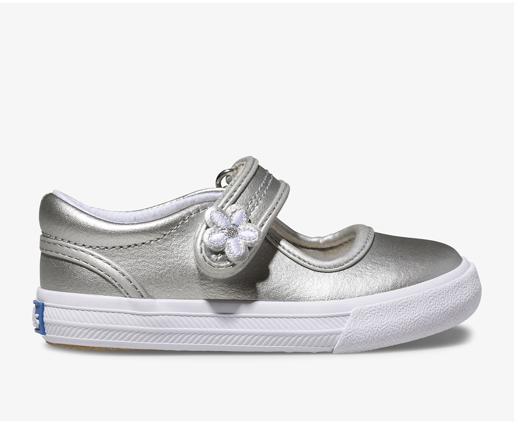 Slip Ons Keds Niños Plateadas - Ella Mary Jane - 069-AHDESW